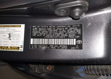 2010 Toyota Corolla Le z USA, uszkodzony, nr VIN JTDBU4EE1A9115812